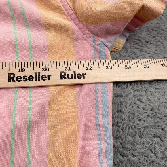 J Crew Shirt Mens Large Colorful Fun Striped Oxford Button Down Slim Fit - Picture 7 of 10